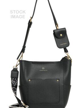 Nanette Lepore Monty Bucket Bag Crossbody & handbag purse color black